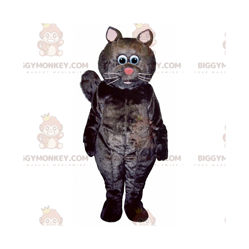 Pinknasige schwarze Katze BIGGYMONKEY™ Maskottchenkostüm - Pinknasige schwarze Katze BIGGYMONKEY™ Maskottchenkostüm -