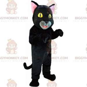 Costume de mascotte BIGGYMONKEY™ de chat noir aux yeux jaunes -