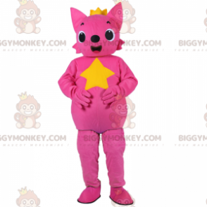BIGGYMONKEY™ Pink Cat with Star Mascot Costume - Cat mascots - BIGGYMONKEY_015305 - BiggyMonkey.com