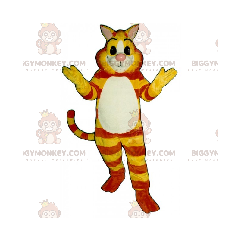 Traje de mascote BIGGYMONKEY™ gato amarelo e Cortar L (175-180CM)