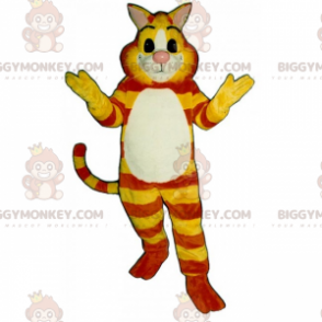 BIGGYMONKEY™ gul og oransje tigerkattmaskotkostyme - Tiger maskoter - BIGGYMONKEY_015313 - BiggyMonkey.com
