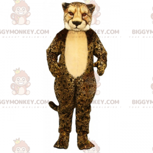 BIGGYMONKEY™ mascot costume of beige belly cheetah -