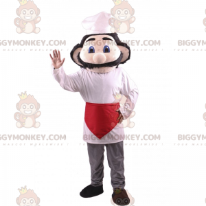 Traje de mascote Chef BIGGYMONKEY™ com bigode grande –