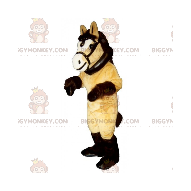 Horse BIGGYMONKEY™ Mascot Costume with Large Harness -