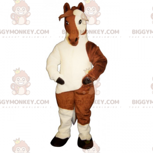 Zweifarbiges Pferd BIGGYMONKEY™ Maskottchenkostüm -