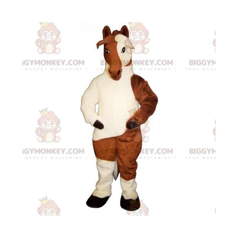 Traje de mascote de cavalo bicolor BIGGYMONKEY™ –