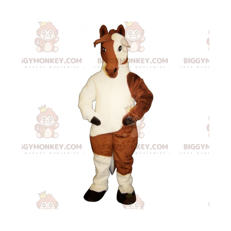 Traje de mascote de cavalo bicolor BIGGYMONKEY™ – Traje de mascote de cavalo bicolor BIGGYMONKEY™ –