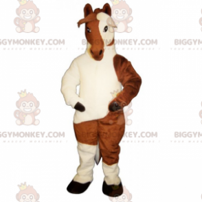 Traje de mascote de cavalo bicolor BIGGYMONKEY™ –