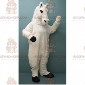 Disfraz de mascota de caballo blanco BIGGYMONKEY™ -