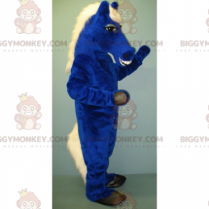 Kostým maskota modrého koně a bílé hřívy BIGGYMONKEY™ - Koňské maskoti - BIGGYMONKEY_015344 - BiggyMonkey.com