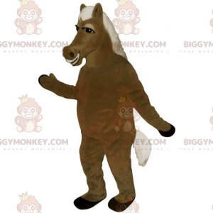 Στολή μασκότ λευκής μεταξένιας χαίτης BIGGYMONKEY™ -