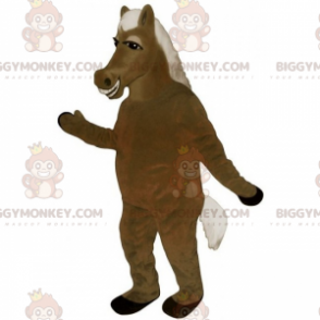 White Silky Mane Horse BIGGYMONKEY™ Maskotdräkt - BiggyMonkey