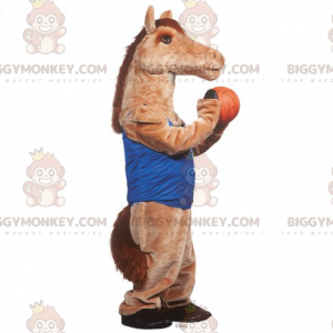 Horse BIGGYMONKEY™ Mascot Costume In Basketball Outfit -