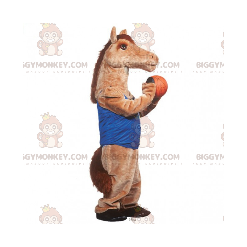 Heste BIGGYMONKEY™ maskotkostume i basketballtøj - Heste BIGGYMONKEY™ maskotkostume i basketballtøj -