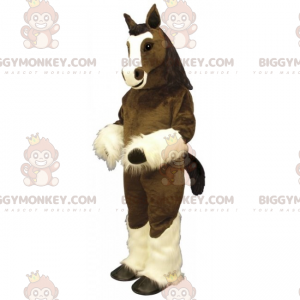 Fantasia de mascote BIGGYMONKEY™ de cavalo marrom e pernas
