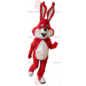 Fantasia de mascote de coelho vermelho e branco BIGGYMONKEY™ –