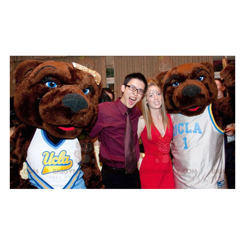 2 BIGGYMONKEY™s brown bear mascot in sportswear - 2 BIGGYMONKEY™s brown bear mascot in sportswear -