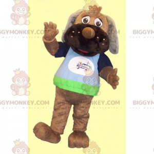 BIGGYMONKEY™ Hund med lange ører maskotkostume og t-shirt -