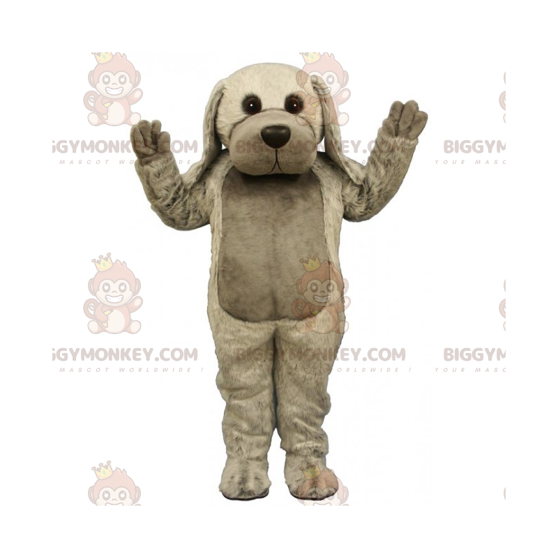 Costume mascotte BIGGYMONKEY™ cane dalle orecchie lunghe grigio