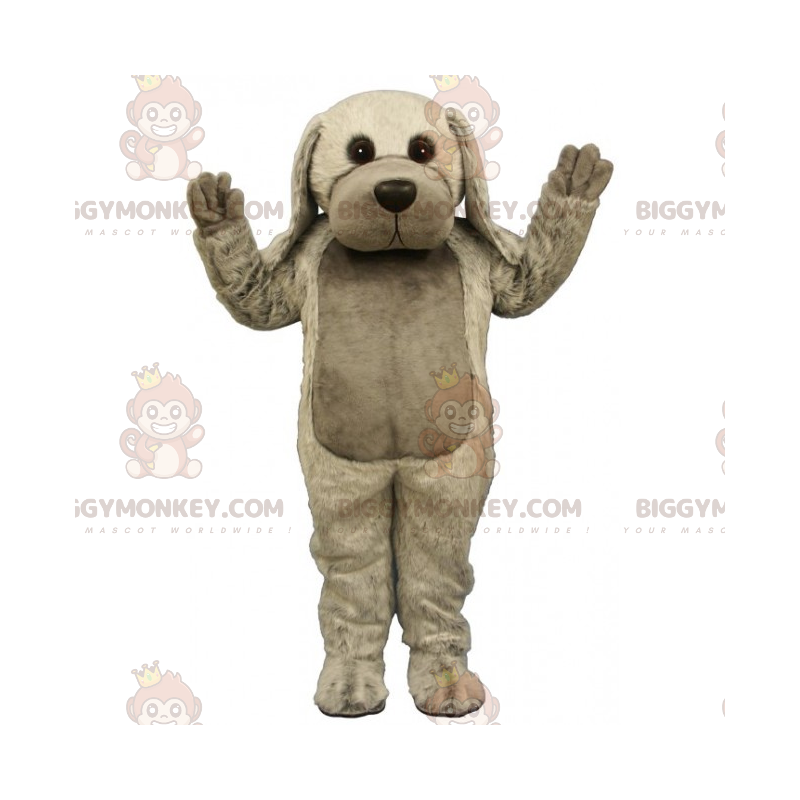 Disfraz de mascota gris de perro de orejas largas BIGGYMONKEY™ Disfraz de mascota gris de perro de orejas largas BIGGYMONKEY™