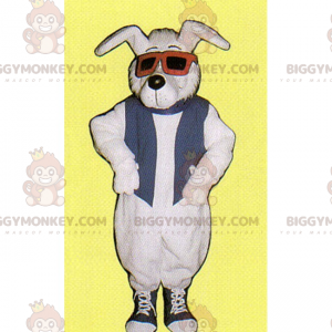 Hund BIGGYMONKEY™ maskotdräkt med sneakers och glasögon -