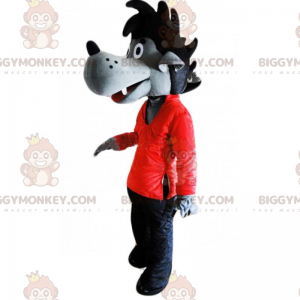 Dog BIGGYMONKEY™ Mascot Costume with Crest Black -