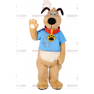 Hund BIGGYMONKEY™ maskotdräkt med t-shirt och medalj -
