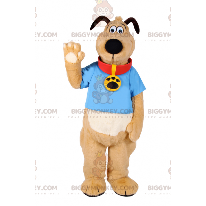 Costume da mascotte cane BIGGYMONKEY™ con maglietta e medaglia Costume da mascotte cane BIGGYMONKEY™ con maglietta e medaglia
