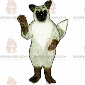 Kostým maskota BIGGYMONKEY™ Bílý pes s černými skvrnami na levém oku - Maskoti psů - BIGGYMONKEY_015411 - BiggyMonkey.com
