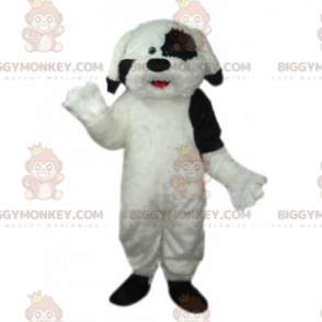 Kostým maskota BIGGYMONKEY™ Bílý pes s černými skvrnami na levém oku - Maskoti psů - BIGGYMONKEY_015411 - BiggyMonkey.com