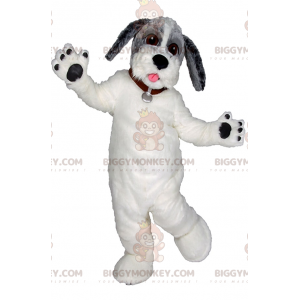 White Dog Gray Head BIGGYMONKEY™ Mascot Costume –