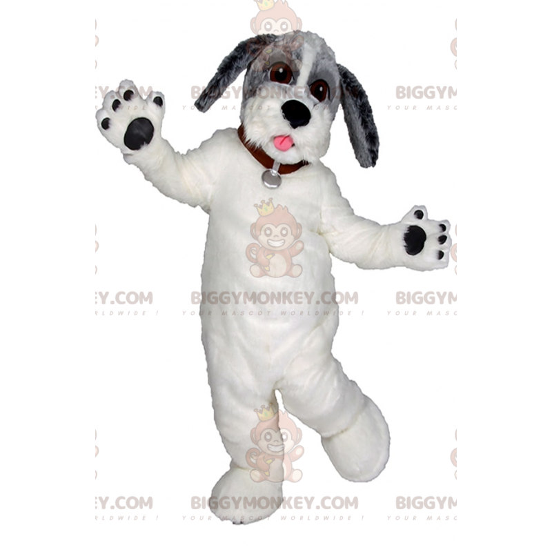 Fantasia de mascote BIGGYMONKEY™ Cabeça cinza de cachorro Fantasia de mascote BIGGYMONKEY™ Cabeça cinza de cachorro