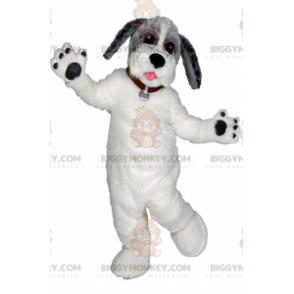 White Dog Gray Head BIGGYMONKEY™ Mascot Costume –