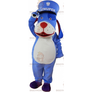 Disfraz de mascota Blue Dog BIGGYMONKEY™ con gorra -