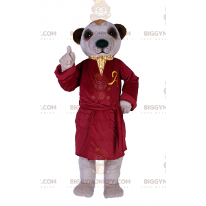 Traje de mascote de cachorro BIGGYMONKEY™ em roupão de banho de