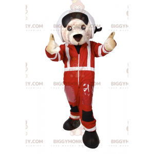 BIGGYMONKEY™ Dog Mascot Costume In Race Car Outfit –