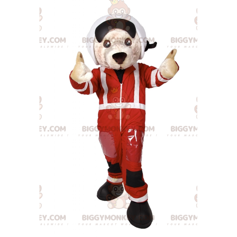 BIGGYMONKEY™ Hondenmascottekostuum in raceauto-outfit -