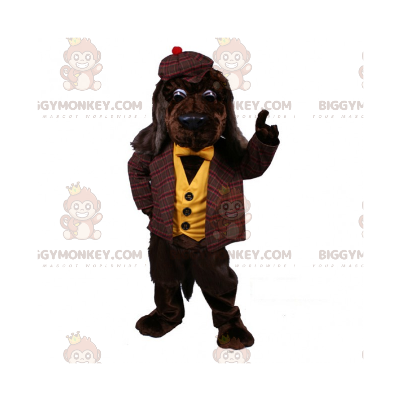 BIGGYMONKEY™ Dog Mascot Costume In Typical English Outfit - BIGGYMONKEY™ Dog Mascot Costume In Typical English Outfit -