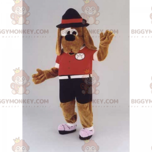 Traje de mascote para cachorro de orelhas compridas