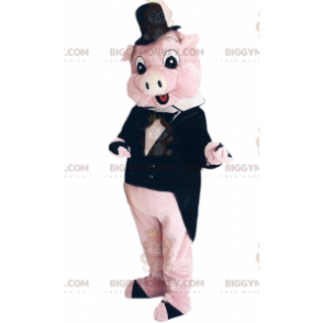 Pink Pig BIGGYMONKEY™ Mascot Costume In Tie Suit - Pig Mascots - BIGGYMONKEY_01880 - BiggyMonkey.com