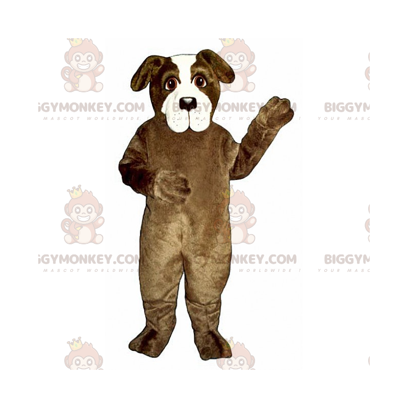 Bruine en witte hond BIGGYMONKEY™ mascottekostuum -