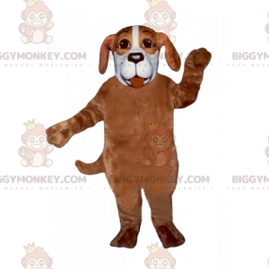 Brauner und schwarzer Hund BIGGYMONKEY™ Maskottchen-Kostüm -