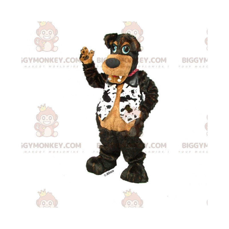 Black Dog BIGGYMONKEY™ Mascot Costume with Black and White