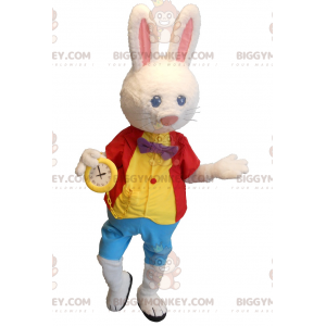 Στολή μασκότ BIGGYMONKEY™ White Rabbit Alice in Wonderland - Μασκότ διάσημων χαρακτήρων - BIGGYMONKEY_0187 - BiggyMonkey.com