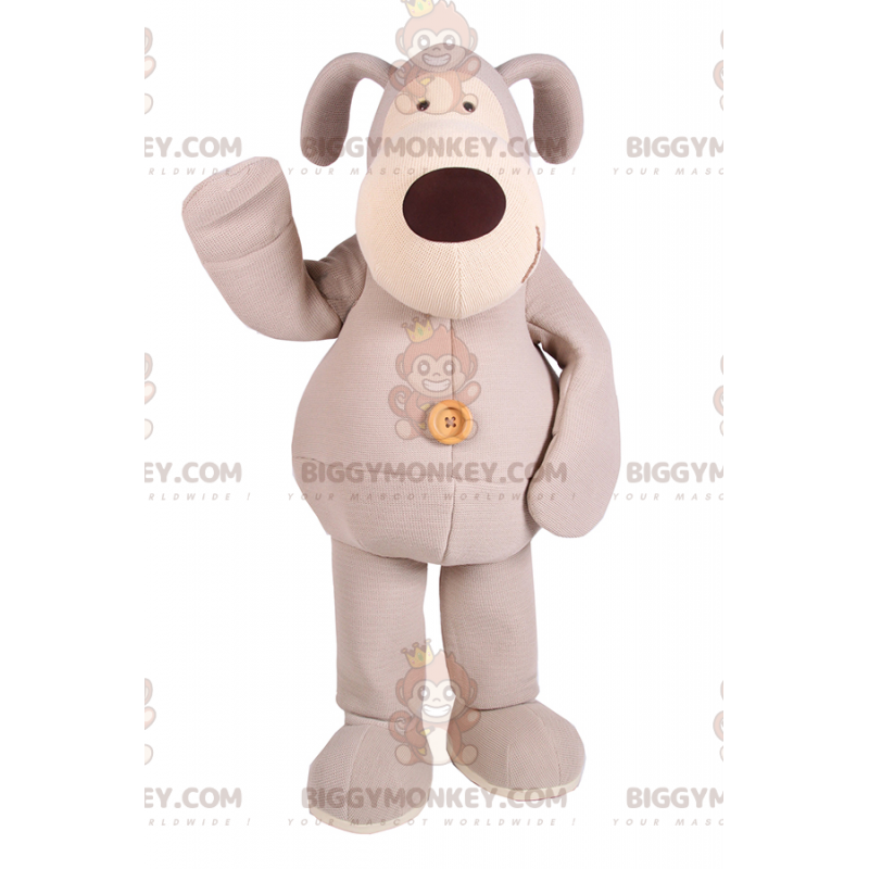 Pluche grijze hond BIGGYMONKEY™ mascottekostuum -