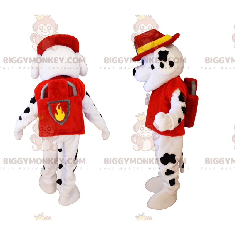 BIGGYMONKEY™ Mascot Costume Dalmatian Puppy In Firefighter