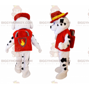 BIGGYMONKEY™ maskottiasu Dalmatianpentu palomiehen asussa -