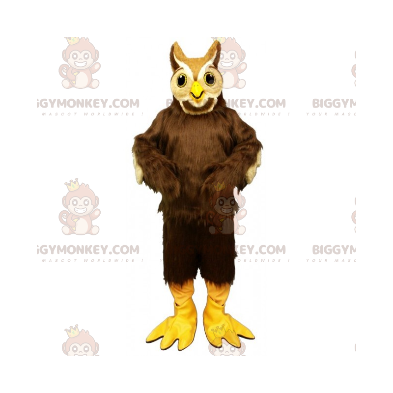 BIGGYMONKEY™ mascottekostuum met lange gevederde uil -