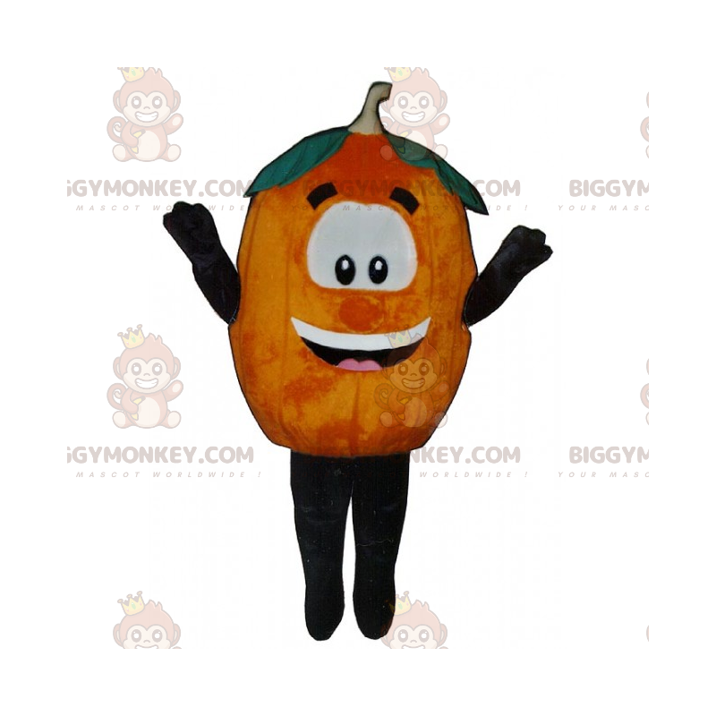 Pumpkin BIGGYMONKEY™ Mascot Costume with smiley face -