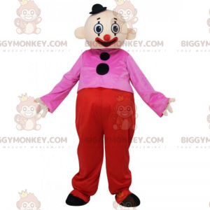 Clown BIGGYMONKEY™ maskotdräkt med svart minihatt - BiggyMonkey